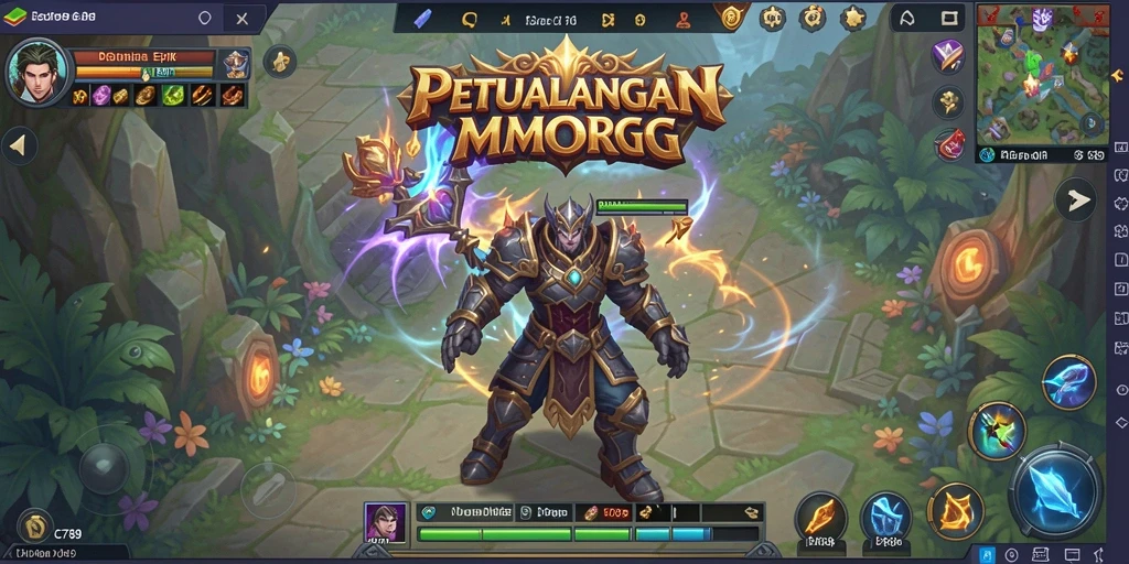 Screenshot C789 yang menampilkan aksi epik dalam pertempuran MMORPG