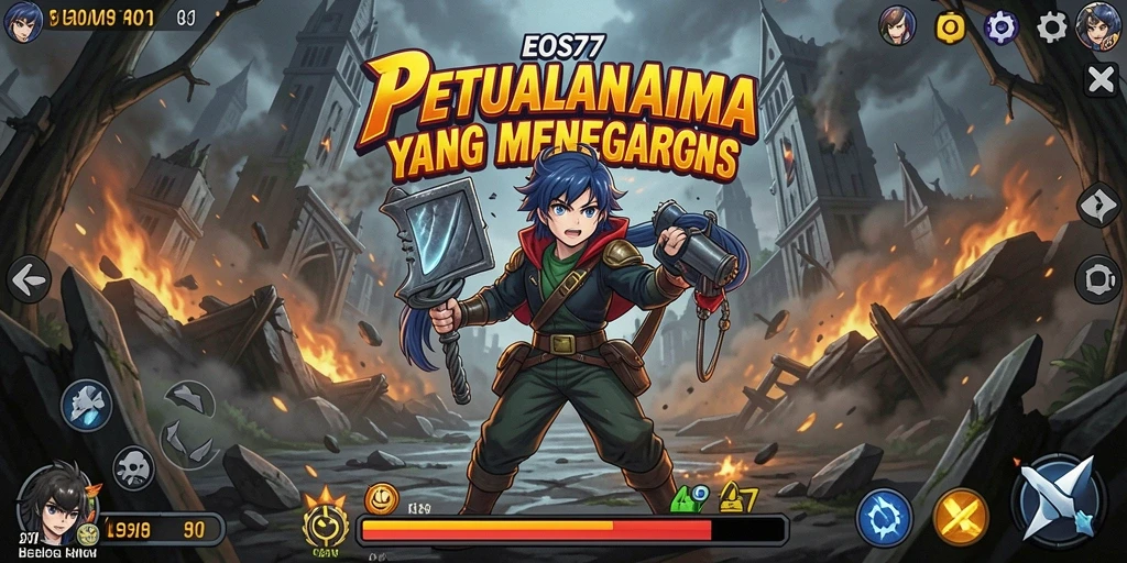 Tampilan menarik gameplay dari EOS77 di dunia anime.