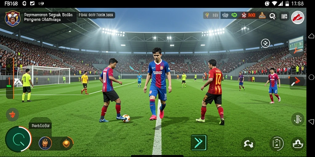 Tampilan gameplay FB168 yang menarik dalam aksi pertandingan sepak bola.