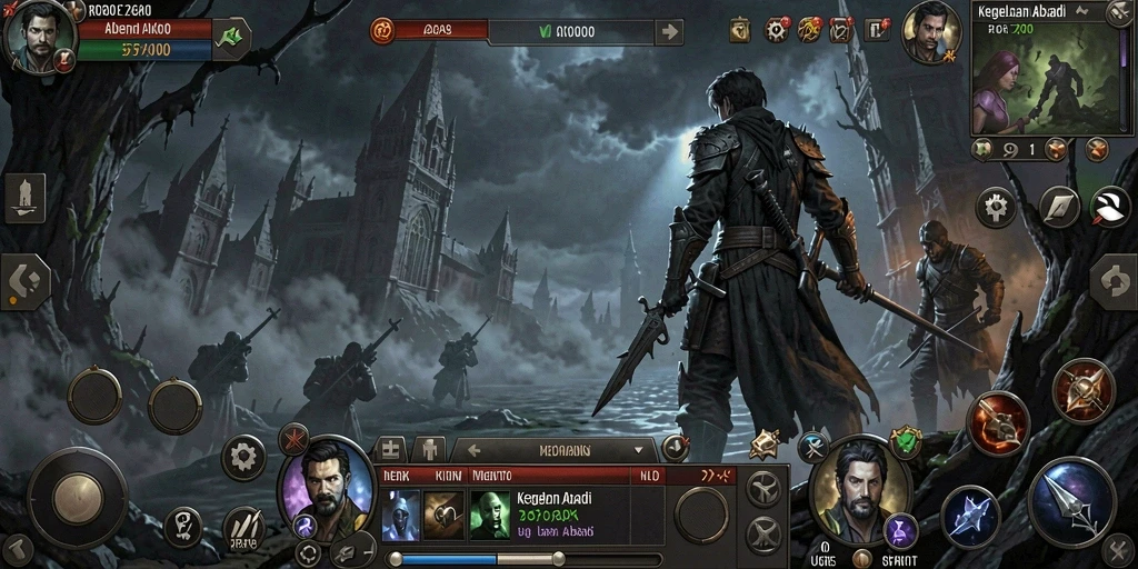 Screenshot gameplay RP8 dengan suasana menyeramkan.