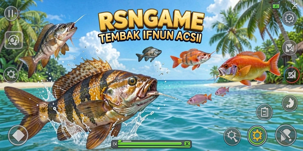 Tangkapan layar gameplay RSNGAME yang menampilkan aksi Tembak Ikan.