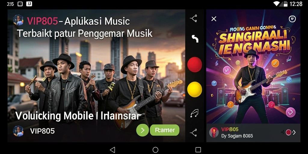 Screenshot gameplay VIP805 menampilkan antarmuka musik yang menarik.
