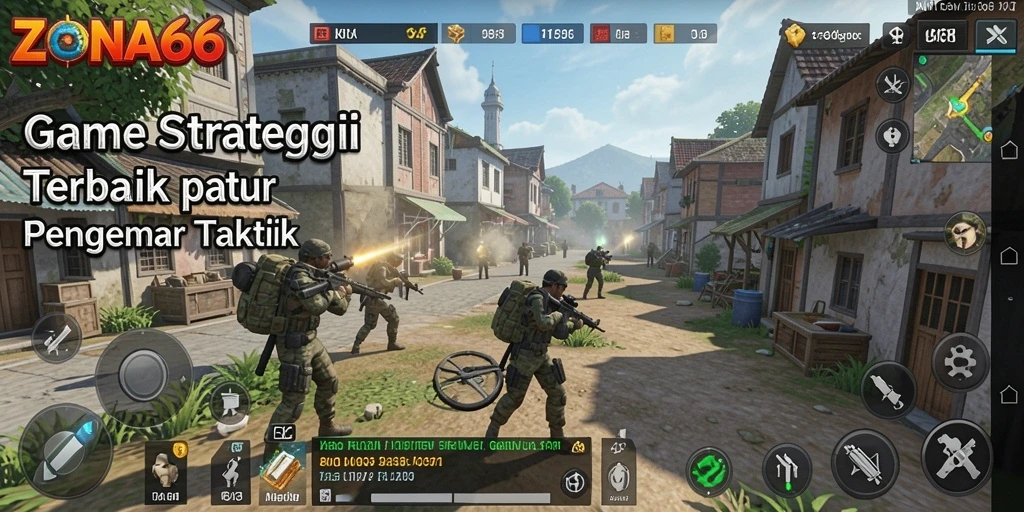 Screenshot ZONA66 menampilkan aksi strategi yang intens dan mendebarkan.